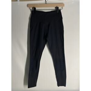 Born Primitive Moto Textured Black Crop Leggings Size XS